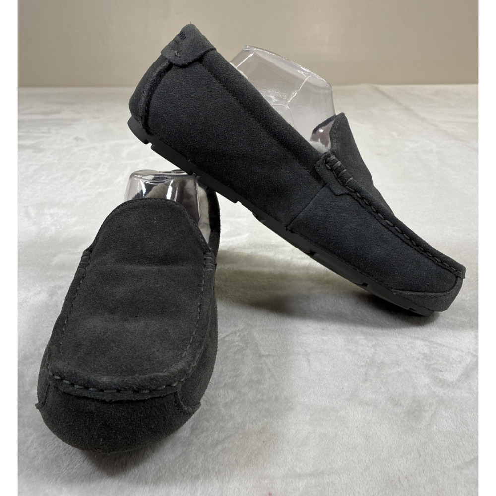 Koolaburra by UGG Men's Gray Suede Slip-On Shearling Lined Comfort Slippers 10
